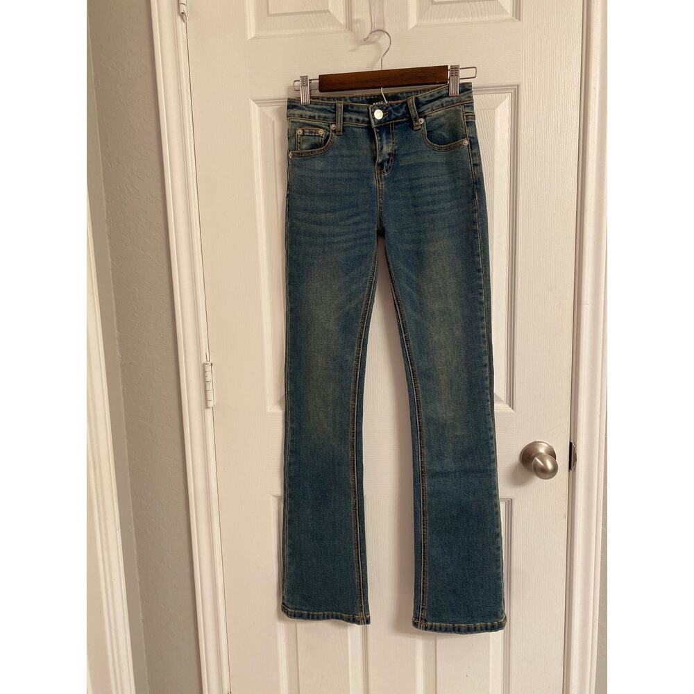 White Fox Blue Bootcut Flare Jeans XS Medium Wash Denim Y2K Indie Aesthetic